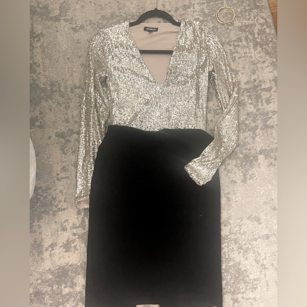Champagne sequin bodysuit express